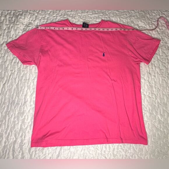 Ralph Lauren Polo T-Shirt Preppy Pink Classic Crewneck Iconic Pony Logo size L - Picture 6 of 9